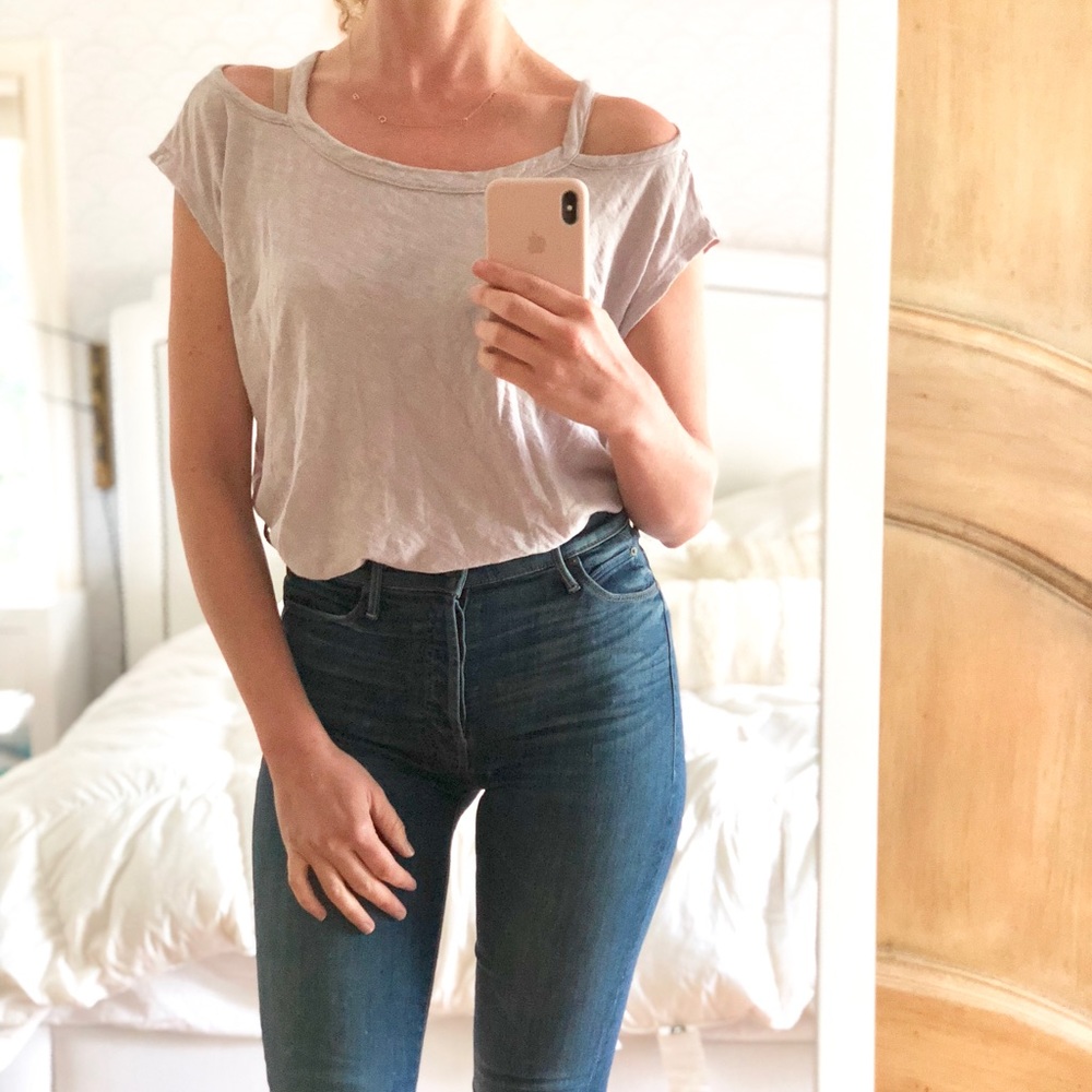 Anthropologie left of center tee